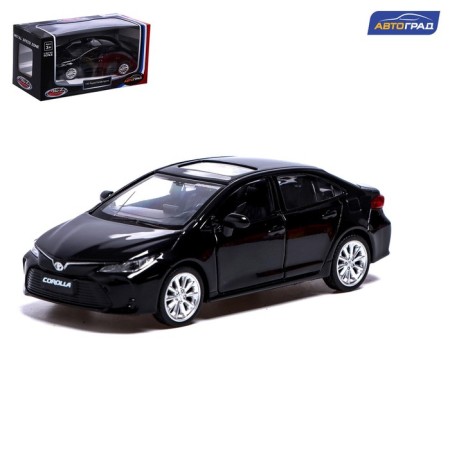Metal machine Toyota Corolla Hybrid, 1:43, inertia, doors open, black color