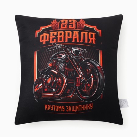 Decorative Ethel Pillow "Cool Defender" 40x40 cm, velor, 100% p/e