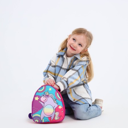 Baby backpack for a girl "Unicorn at a party", 23x20.5 cm, lightning department-5