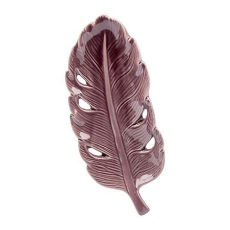 Decorative ceramic dish "Leaf", 28 × 12 × 4.5 cm, burgundy color
