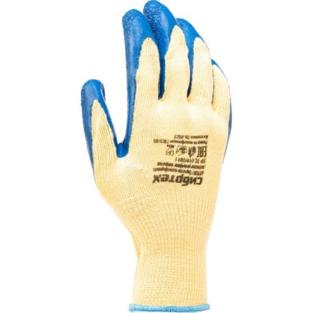 Gloves polyester workers, latex embossed coating, size 10, "Sibrtekh"-1