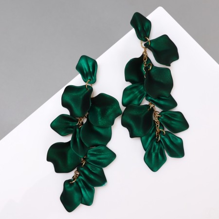 Earrings Assorted "Wind" grace, green color in gold-1