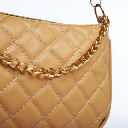 Bag Baget with a zipper, beige color-4