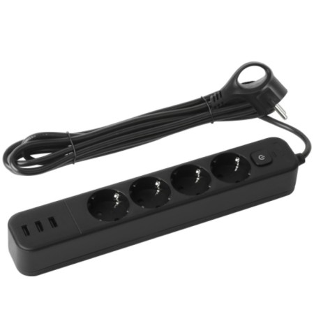 Network filter USF-4S-4M-3XUSBA-B ERA with basic protection with a grounding switch 4 socket+3XUSBA 3.5m 10A 10A