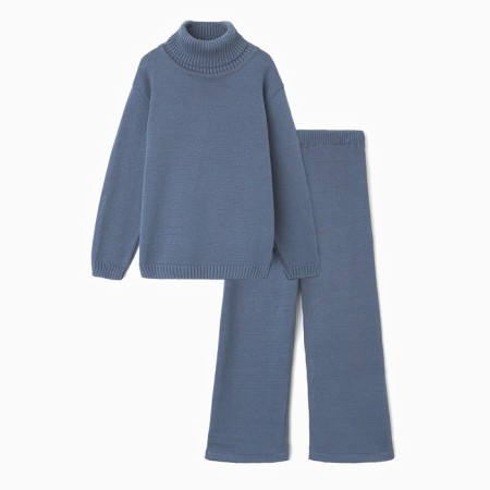 Knitted children's suit (sweater and trousers) minku, blue color, height 110 cm-6