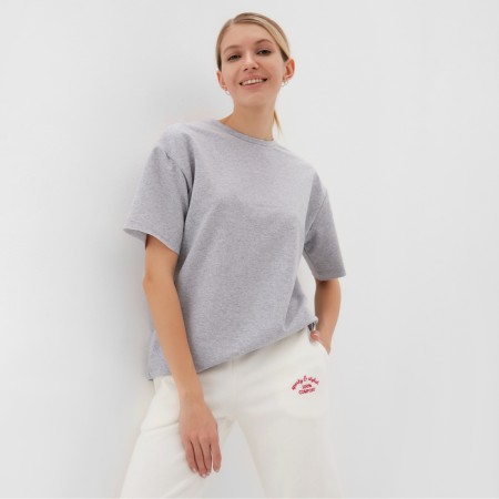 Women's T-shirt Minaku Oversize Fit: Light gray color, river 48-2