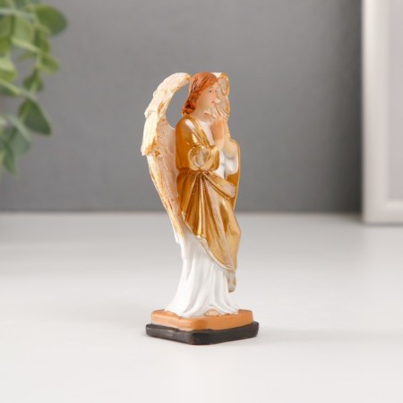 Souvenir Polystone "Prayer of an angel in a golden robe" 10 cm-3