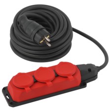 The extension cord of the power era UK-3E-3X1.5-10M-IP44 (KG) with a grounding 3 rosette rubber 10 m, kg 3x1.5mm2 IP44