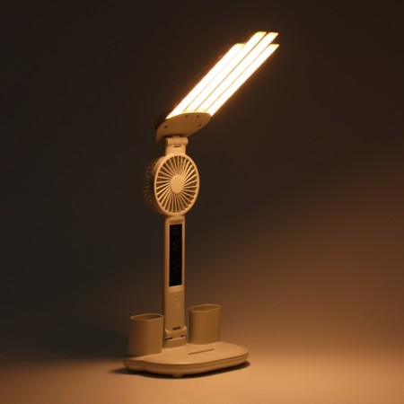 Clock - electronic lamp: calendar, thermometer, organizer, fan, 7 watts, 3 modes, USB-5