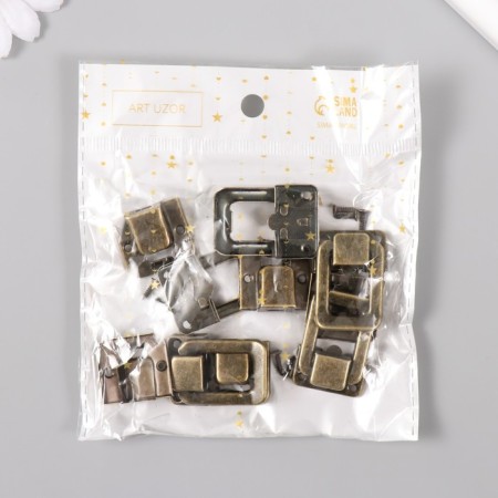 Castle metal for bronze casket + nails. set 5 pcs 3.6x2.5 cm-4