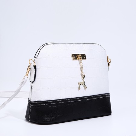 Bag Cross-Bodi with a zipper, white color-2