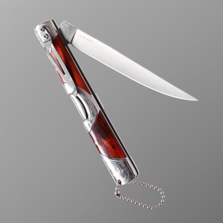 Folding “fox” stab - 420, handle - steel/tree, blade - 11 cm-1