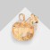 Brooch "Pumpkin" with a leaf, colored in gold