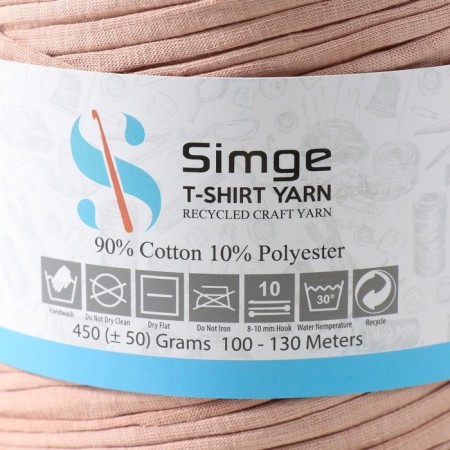 Knitted yarn secondary 90% cotton, 10% p/e, 100m/450 ± 50 g (peach) mix-4