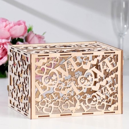 Wedding Bank "Love", wood, assembly, 24x19.5x16 cm