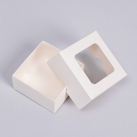 The box is folding, the lid is, with the window, white, 8 x 8 x 4 cm-2