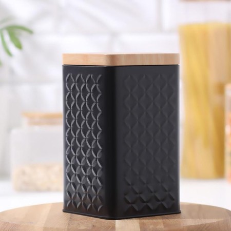 Bank for bulk products "Scandy", 18 × 10 cm, black color