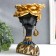 Souvenir Polystone Bust Top "Girl from Africa" ​​Black with gold 23x15x15 cm
