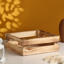 Kashpo wooden double -rideous, firing 25x22x9 cm natural