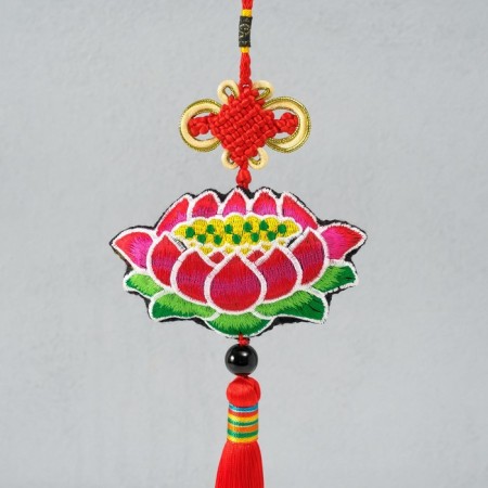 Suspension Textile "Lotus" red 2x10x29 cm-2