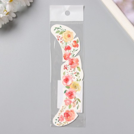 Tattoo on the body color "Fresh. Watercolor flowers" 16x5 cm-3