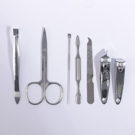 Manicure set "Meow", 7 objects, white color-1