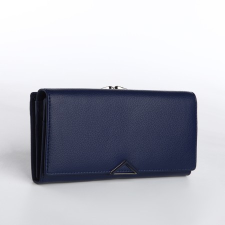 Women's wallet on magnet, blue color