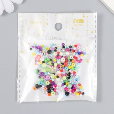 Glass beads 6/0-15/0 "Assorted Rainbow" d = 1.5-4 mm, nr 10gr-3