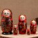 Matryoshka "Chamomile", red, 5-doll, 19 cm