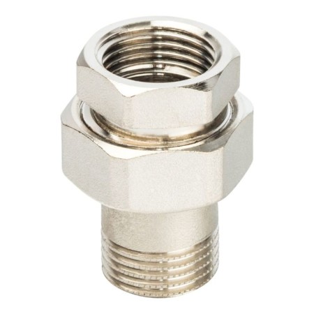 Соединение разъемное STOUT SFT-0041-000012, 1/2", ВР, "американка", уплотнение, никел латунь