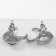 Emall earrings "Devil" heart, black color in silver