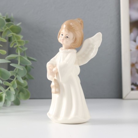 Souvenir Ceramics "Girl Angel with a flashlight" 8.5x5.3x12.5 cm-1
