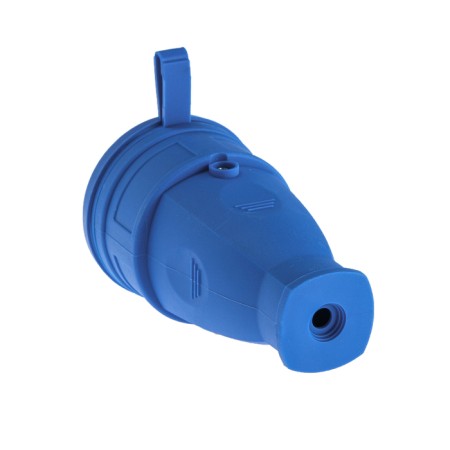 Forest socket 16-005, 16 A, 250 V, IP44, with salary, with a plug, rubber, blue-2