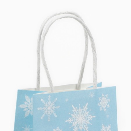 Gift package "Happy New Year", snowflakes, white craft, 15 x 10 x 6 cm, new year-5