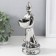 Ceramics candlestick for 1 candle "Buddha" d = 4 cm silver 8x11x22.5 cm