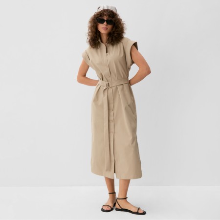 Women's dress Minaku: Safari Midi Beige Color, Rr. 48
