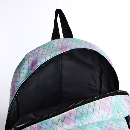 Youth backpack from textiles 2 of the lightning department, 3 pockets, blue/lilac color-5
