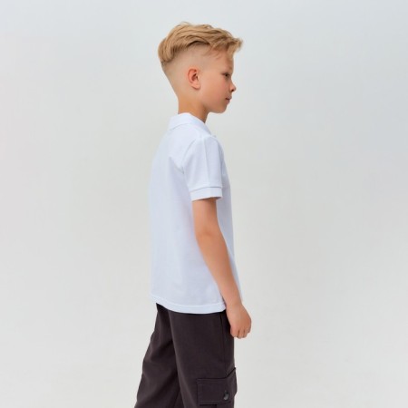 T -shirt Children's Polo Minaku: Basic Line Color White, Height 128-5