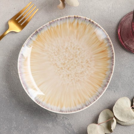 Ceramic pies "Gravity", D = 17 cm, beige color