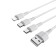 Cable Borofone X16, 3 in 1 Lightning/Microusb/Type-C, 2.4 A, 1 m, tpe braid, white