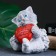 Figure "Cat with my heart I love you" gray, 13x10x11cm