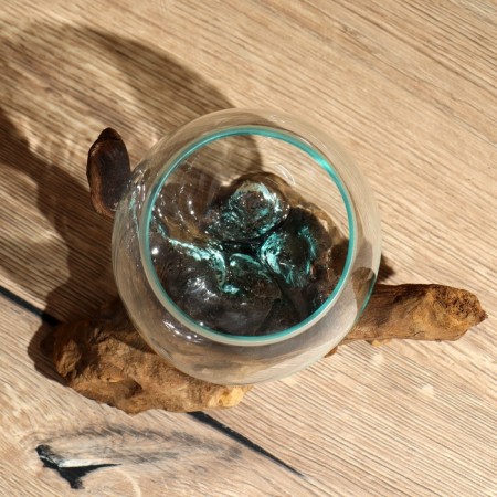 Vazon Glass on the Wood "Classic" 15x15x18 cm-2