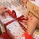 Satin tape with a new year, 25 mm, 23 ± 1 m, burgundy color