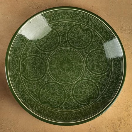 Largan Rishtan ceramics "Patterns", 42 cm, green-3