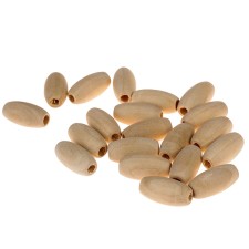 Oval wooden tubes 20x10 mm (set 20 pcs) without coating