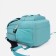 A backpack with a zipper, 4 external pockets, turquoise color