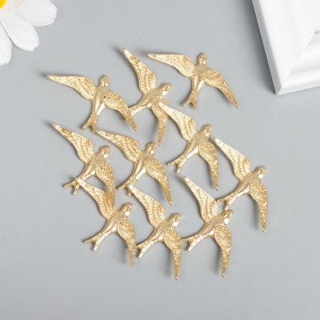 Decor for creativity Metal "Swallow" gold 3.7x2.3 cm-3