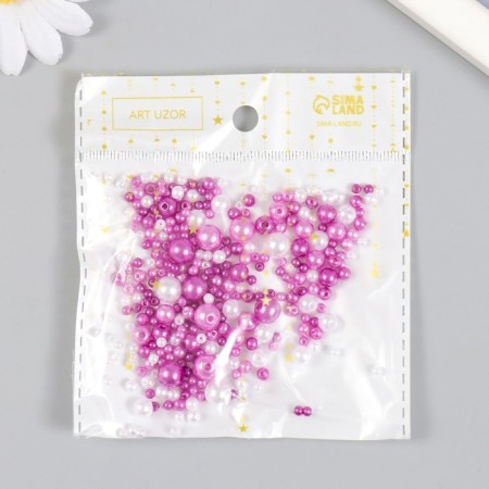 Beads for creativity plastic "Round. Purple assorted" d = 3-8 mm, set 10 grams-3