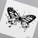 Tattoo on the body Black "Butterfly with Shards" 6x6 cm