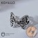 Ring "Wings" butterfly, color silver, dimensionless